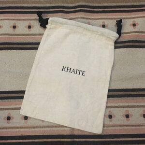 Khaite Off White cream soft fabric Black ribbon drawstring 10” x 13” dustbag